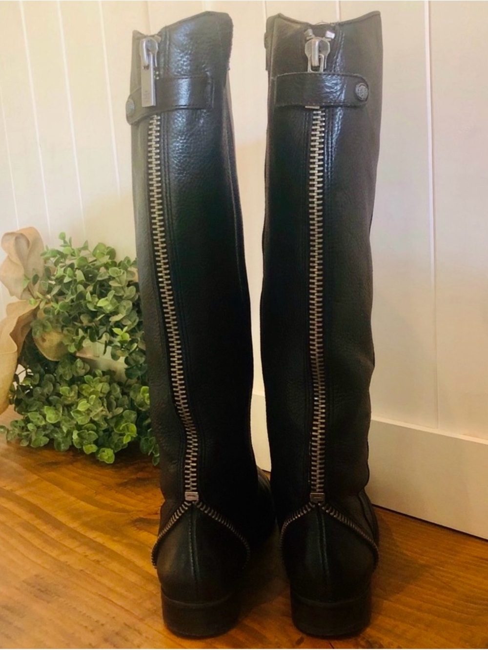 Arturo Chiang Womens Falicity Tall Black Leather Boots 9.5